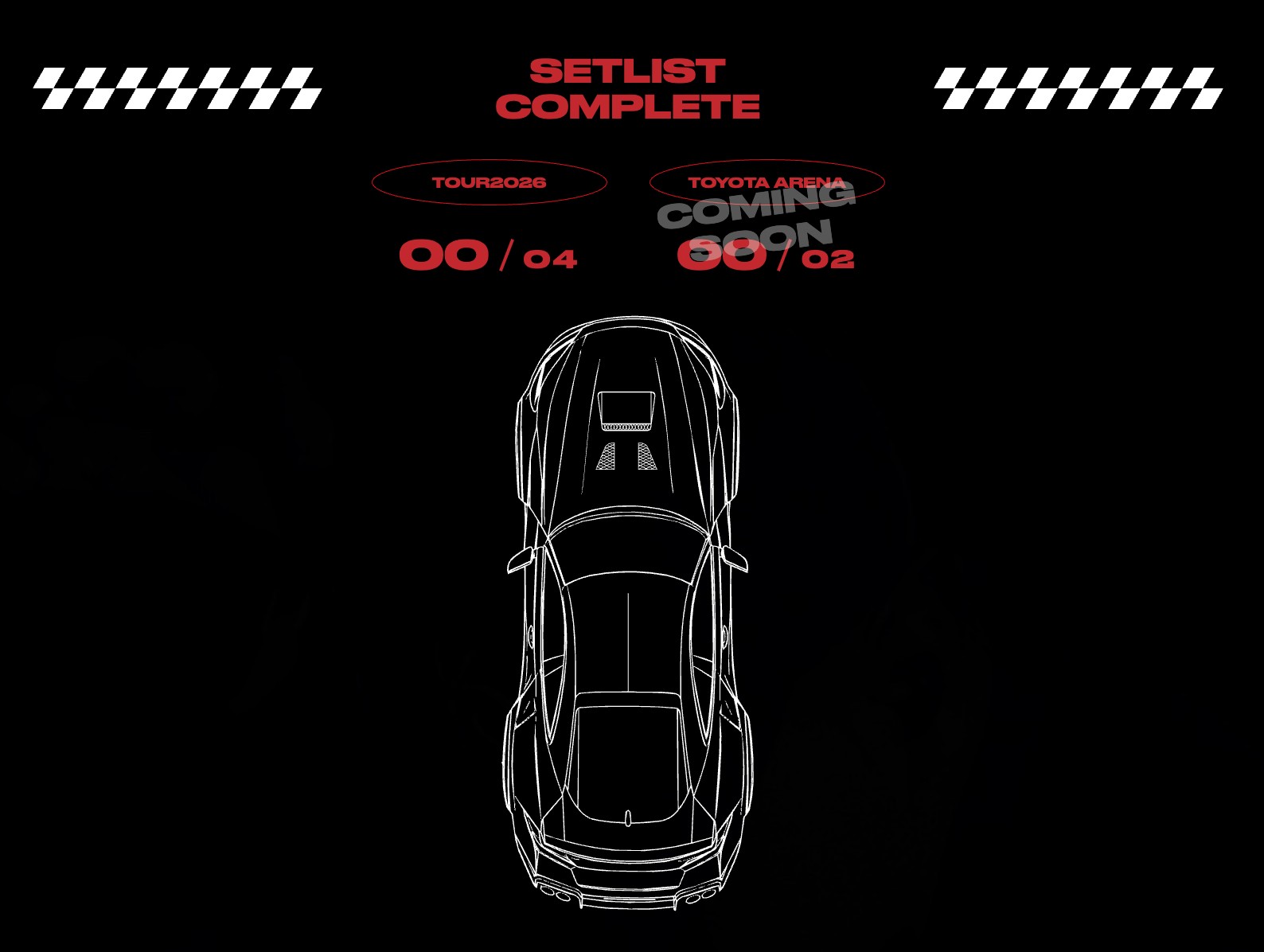 SETLIST COMPLETE 進捗と、タイヤのない車の輪郭