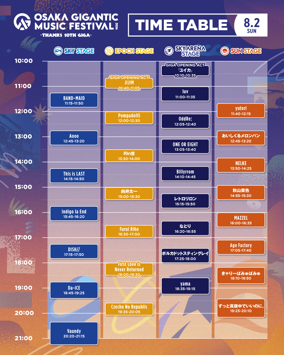 OSAKA GIGANTIC MUSIC FESTIVAL 2026 -THANKS 10TH GIGA-」 | ずっと