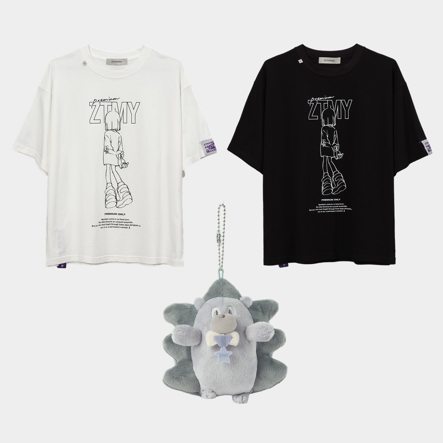 ZTMY NIRA Tee Black・WhiteとUNIGURI mini NUI Shadow